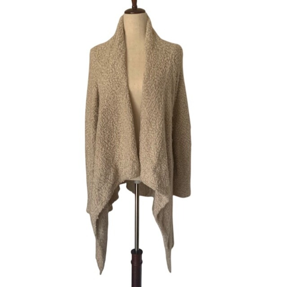 Off White Sherpa Duster Cardigan Size S Oversized Cozy Comfy Open Front Teddy